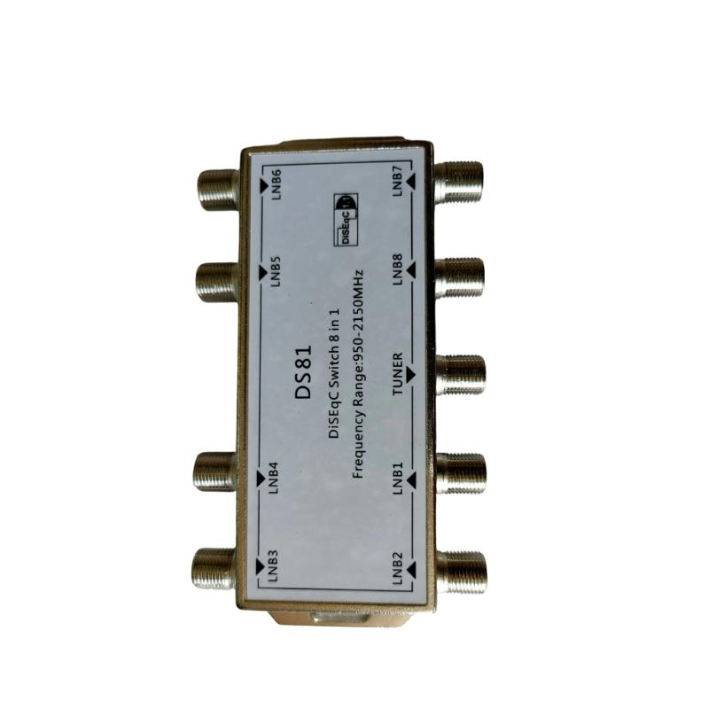 Professional 8 Input 1Output Satellite TV Signal Switching With Plating Design For Satellites TVs & Security Systems