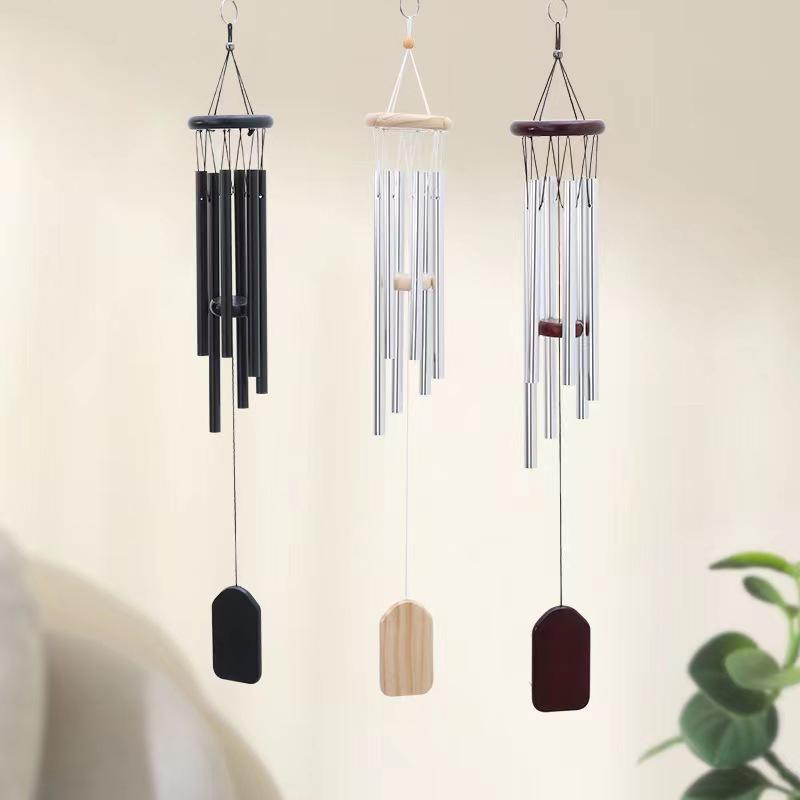 New Classic 26 Inch Aluminum Pipe Wind Chimes With Wooden Hanging Tag Farmhouses Terraces Gardens Balcony Corridor Decoration