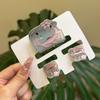 1/3Pcs Flower Small Shark Clip Set Acrylic Cartoon Capybara Hair Clip Miss Hippo Hair Claw  Girls