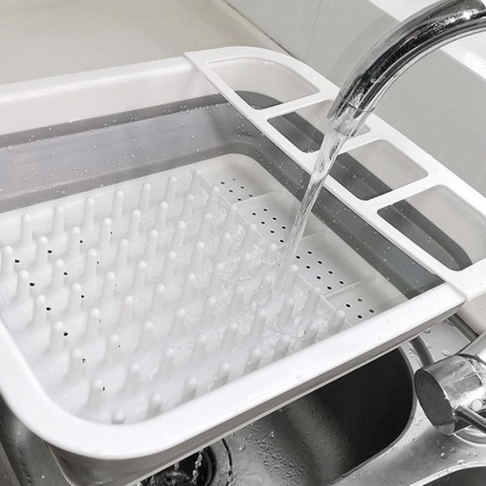 Collapsible Dish Drainer Sink Dinnerware Organizer Storage Tray Portable Drying Rack for Kitchen Storage, RV, Camper Van Cutlery