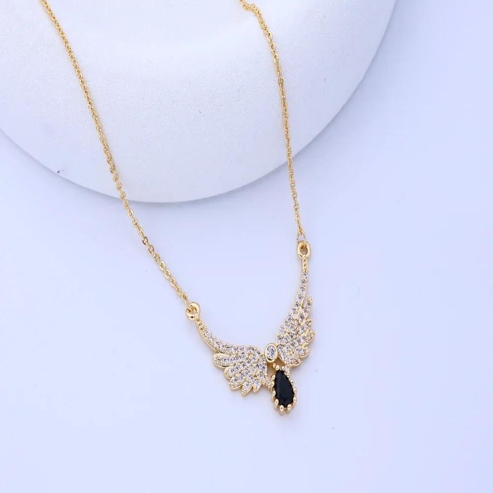 

Necklace women, light luxury, niche moonstone, angel wings, wings, ins, wind Internet celebrity, the same clavicle chain necklac 45