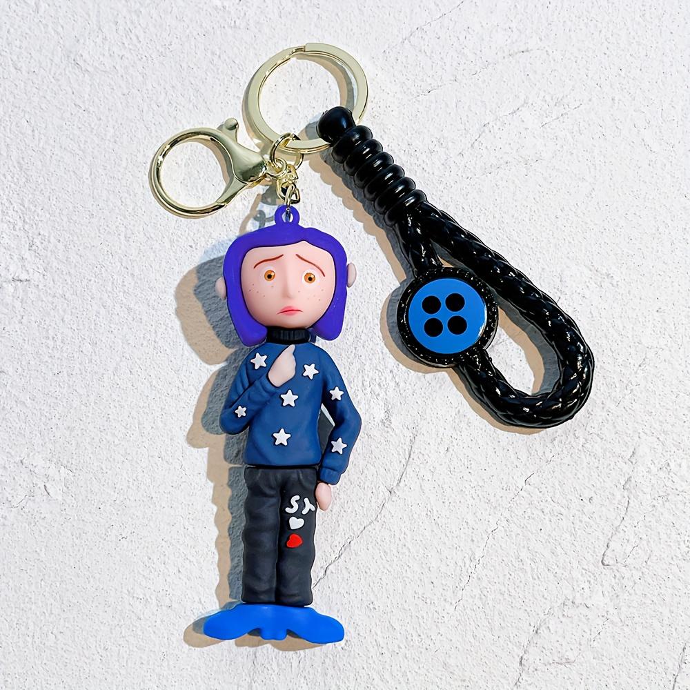 Creative Cartoon Coraline keychain Movie Action Coraline Figure Doll Model Cute Doll PVC Keyring Ornament Pendant Kids gifts