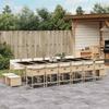 Vidaxl 17-Cz. Garden Furniture Set With Cushions, Beige, Poly Rattan