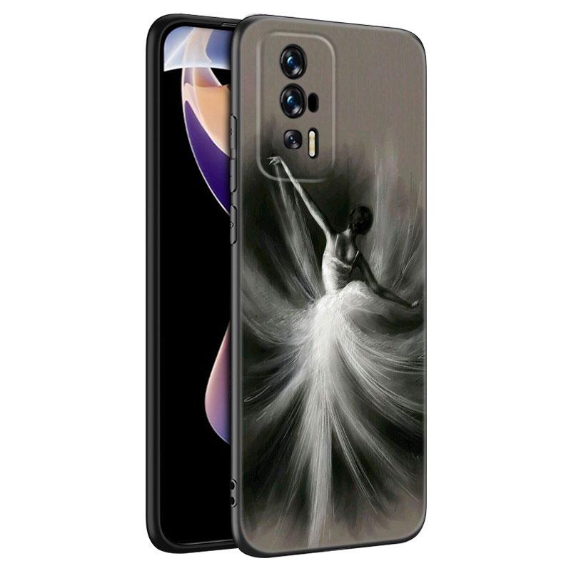 

Черный силиконовый чехол для телефона с балериной для Xiaomi Redmi 7A 8A 9A 10A 11A 9C 10C 12C 13C 11 Prime A1 A2 Plus 12 4G Note 9T 12R Redmi Note 9T