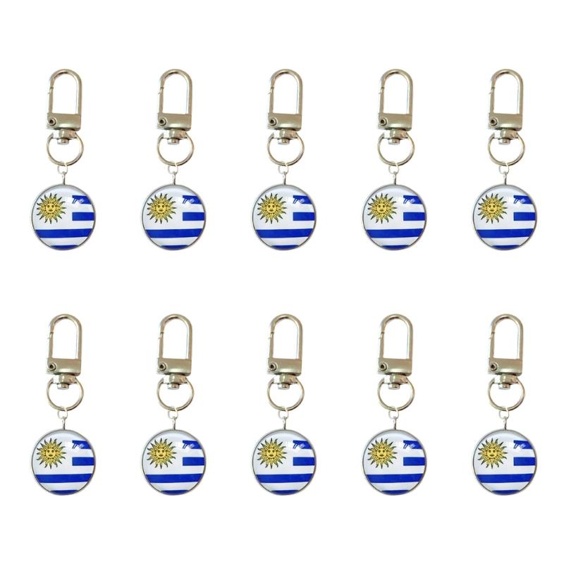 Set Of 10 Piece Stylish Soccer Keychains With National Flags Ideal For Gifts Travel Or Daily Use As A Fun Accessory