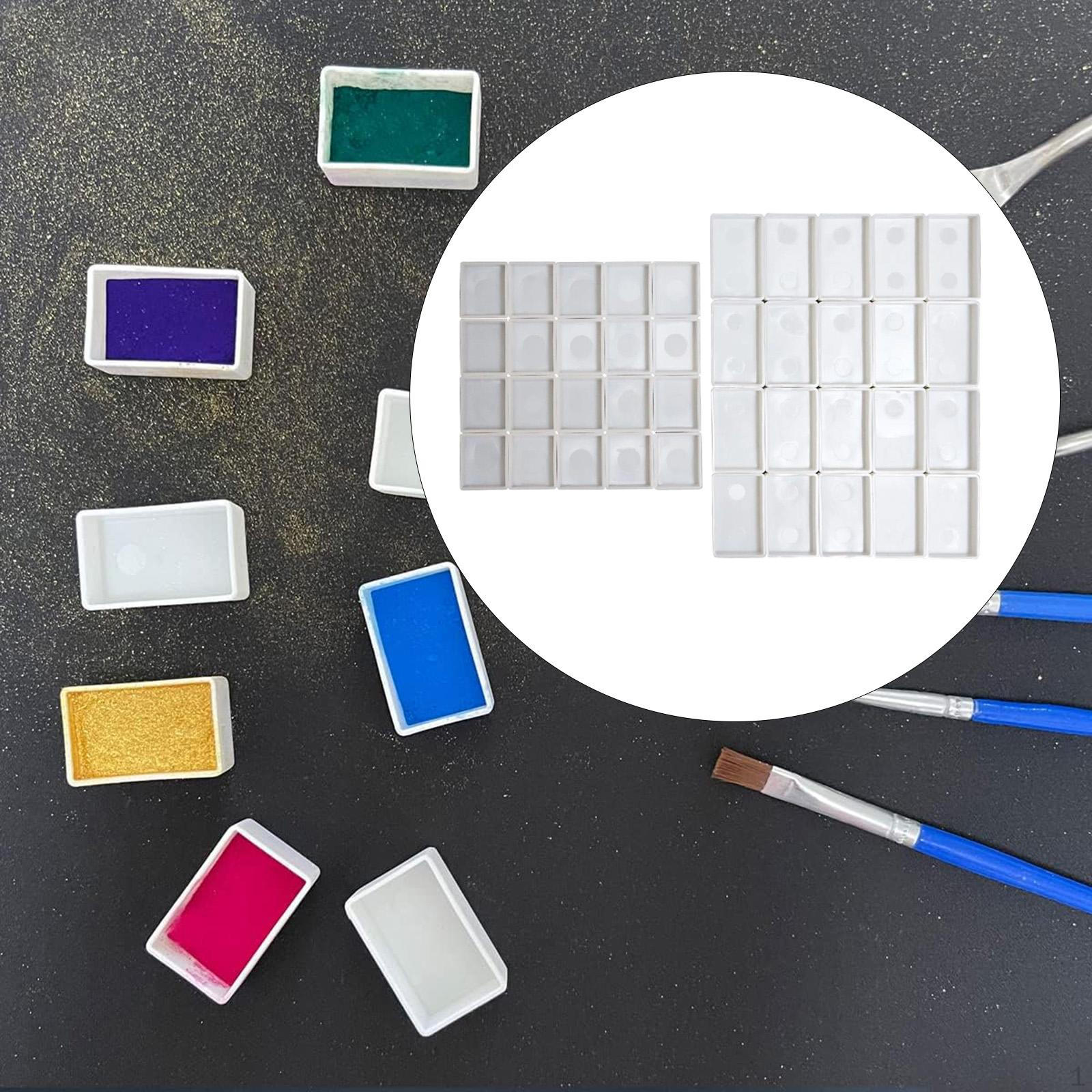 

40x Empty Watercolor Half Pans Water Color Pallet Artist Paint tins for Gouache Oils Acrylics