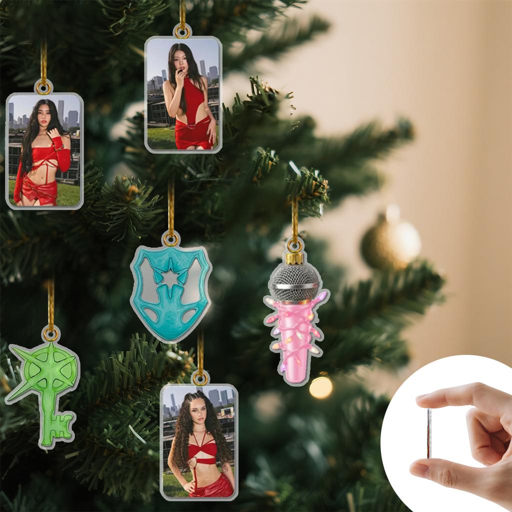 2D Flat Acrylic Mystery Box 24pcs Pendant With Airplane Box Christmas Famous Star Mystery Box, Gift For Star