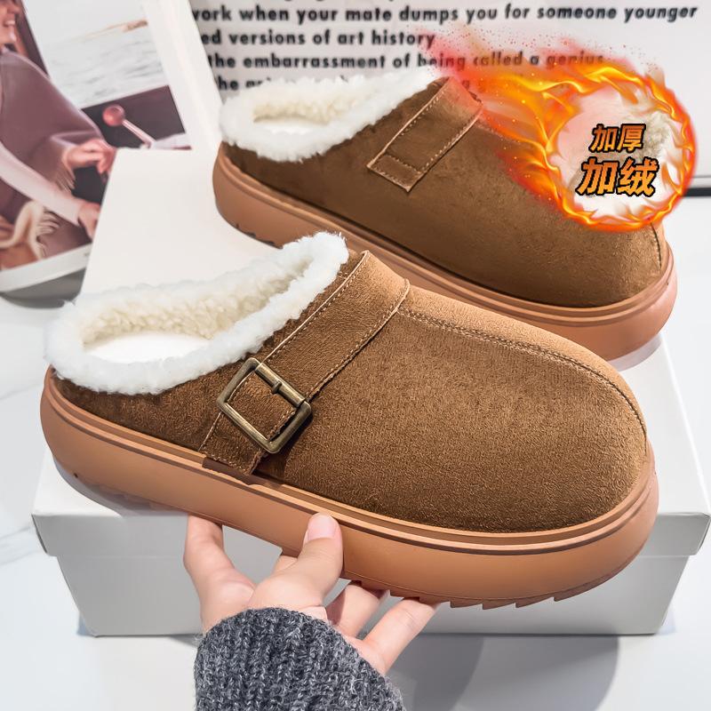 Baotou Cotton Mop Winter New Thick-soled Heightened Piled Thickened Indoor Warm Cotton Shoes