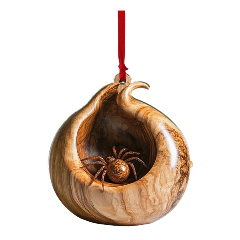 Stylish Rustic Christmas Ornaments Oval Shape Holiday Decorations Christmas Forest Ornaments Cartoon for Tree for Festive