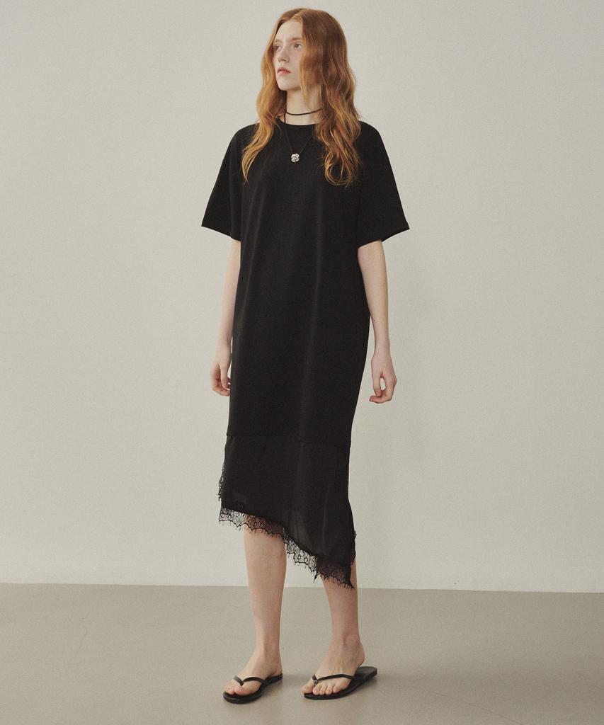 Melly And Rose Satin Color Block Jersey Dress (315124)_Black