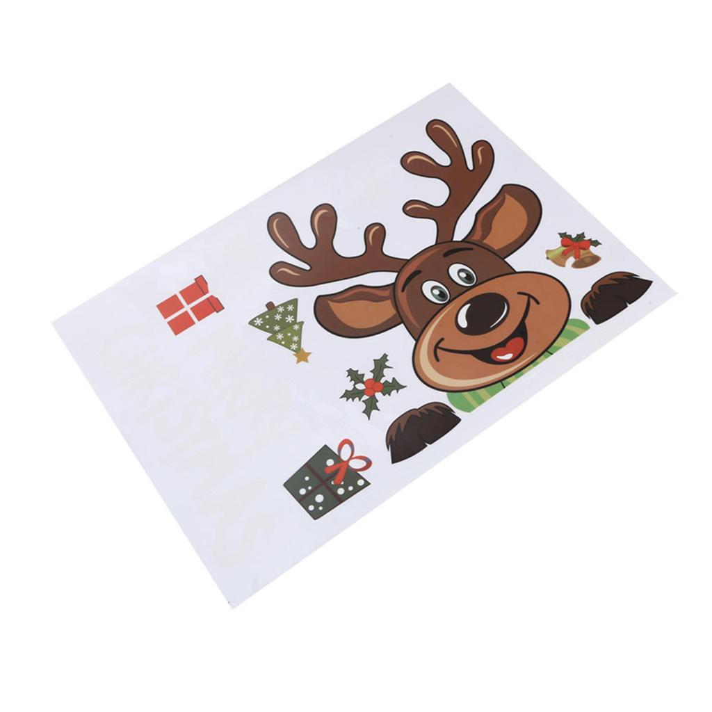 Cute Cartoon Santa Claus Elk Snowflake Window Stickers Static Decal Merry Christmas Party Scene Decor Supplies