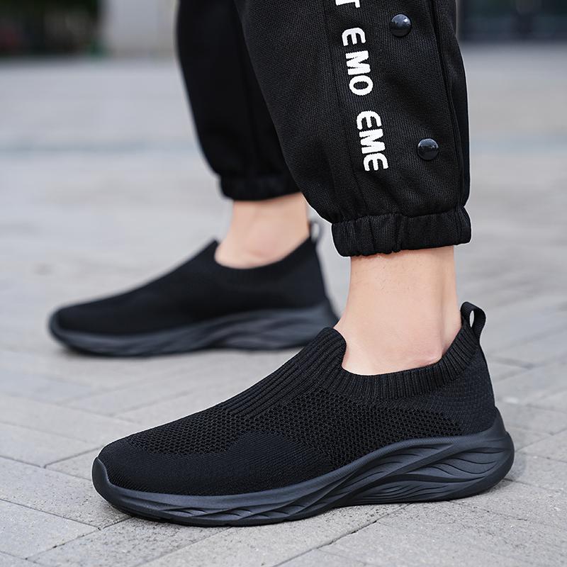 Herrenschuhe in Übergröße, atmungsaktive Freizeitschuhe aus Fliegenstrick-Mesh zum Hineinschlüpfen, leichte sportliche Laufschuhe, 39-48