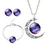 3Pcs Noble Galaxy Jewelry Set for Women Beautiful Shining Necklace Earrings Bangle Set Luxury Gift for Wife Girlfriend Mother