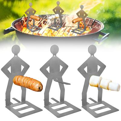 1/5PC Zábavný stojan na klobásy BBQ Stojanový košík na vařiče Větrný stojan BBQ vidlička pro kempování Venkovní piknik Kuchyňský gril Příslušenství