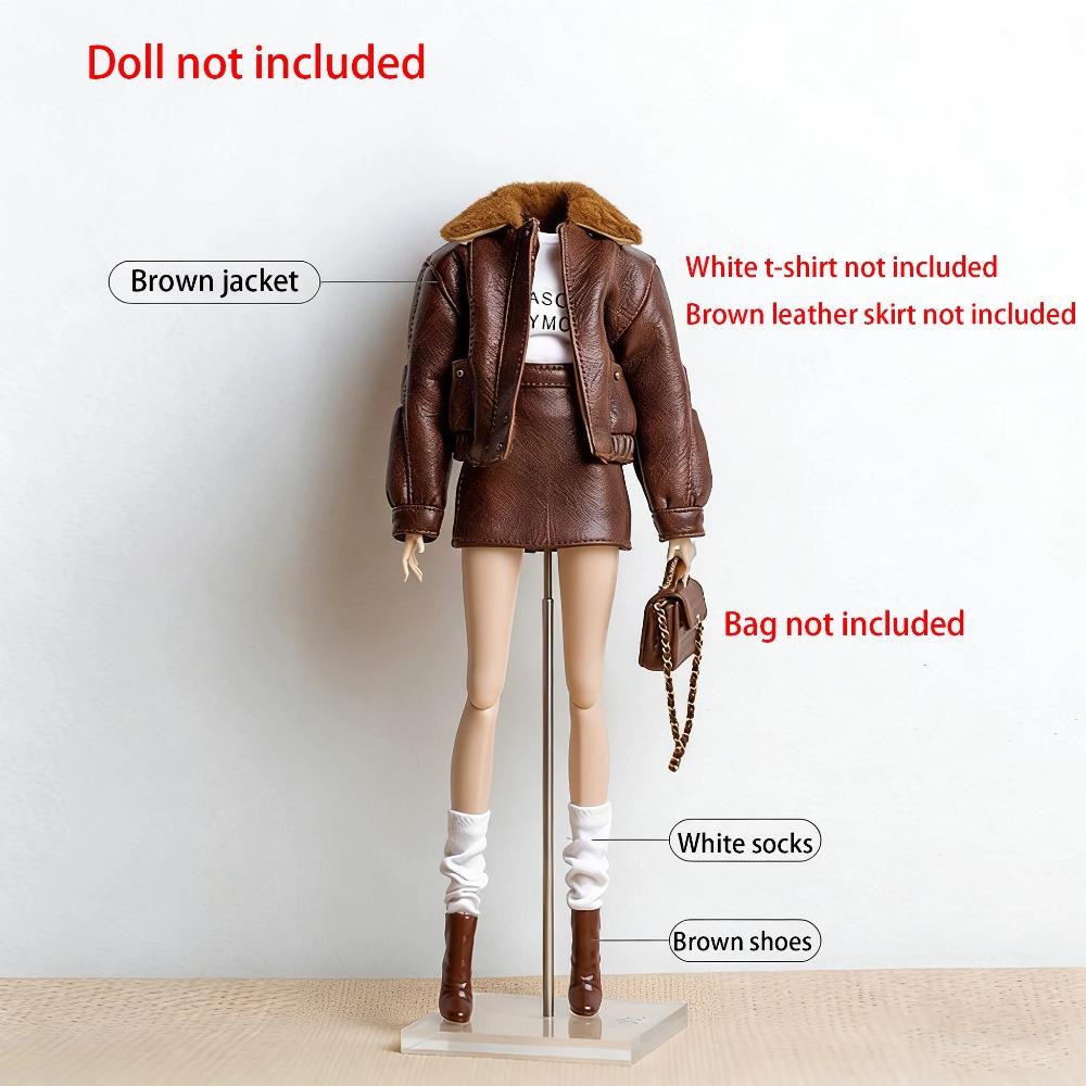 30cm FR Supermodel Clothes Accessories Winter Retro Jacket/Luxury Fur Fashion Classic Trench Coat Set For 1/6 Babi Doll Xianxian