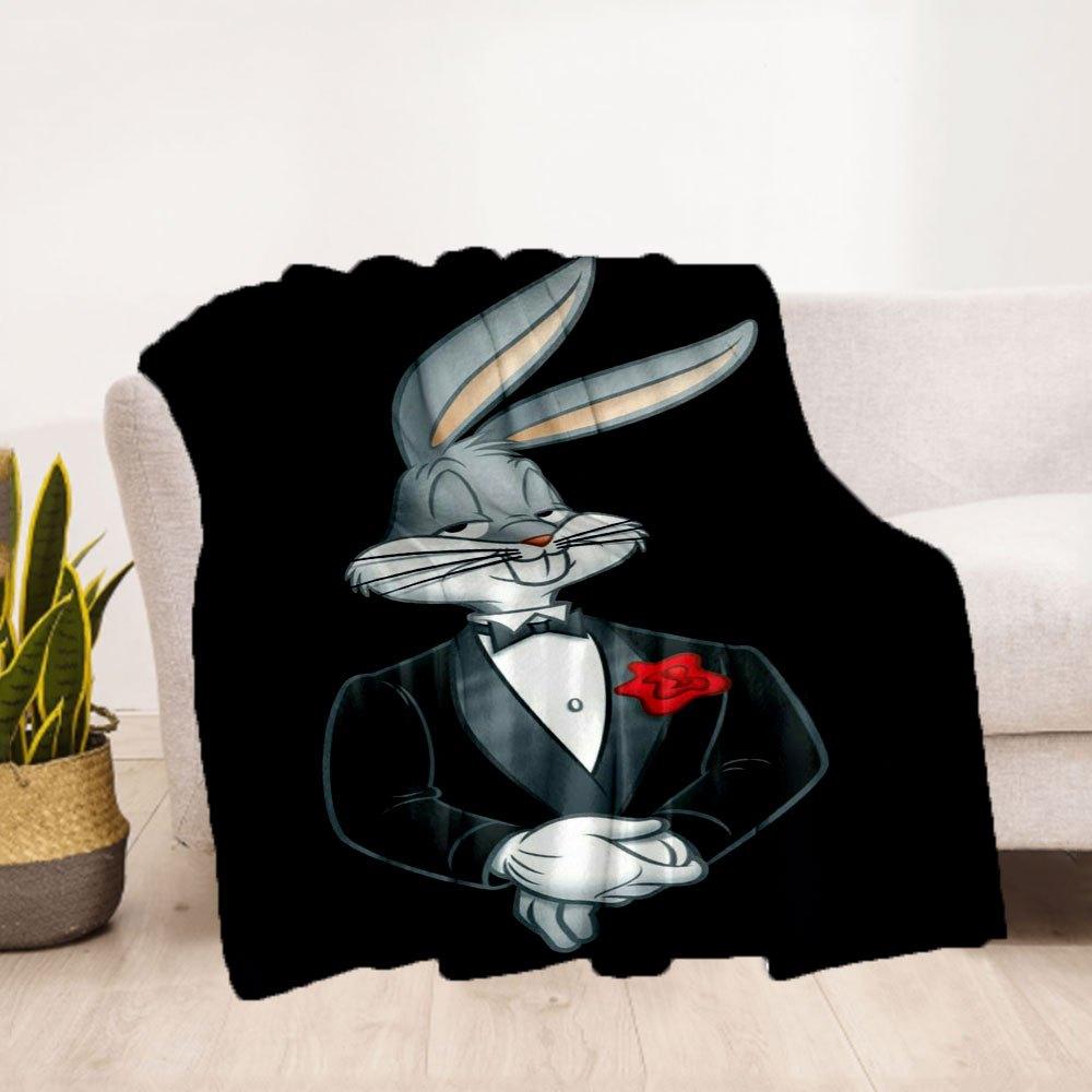 Bugs Bunny Tuxedo Costume for Men - Formal Suit with Rose Lapel PinBlanket Flannel Throw Blanket for Sofa, Bed, Travel, Camping, Office