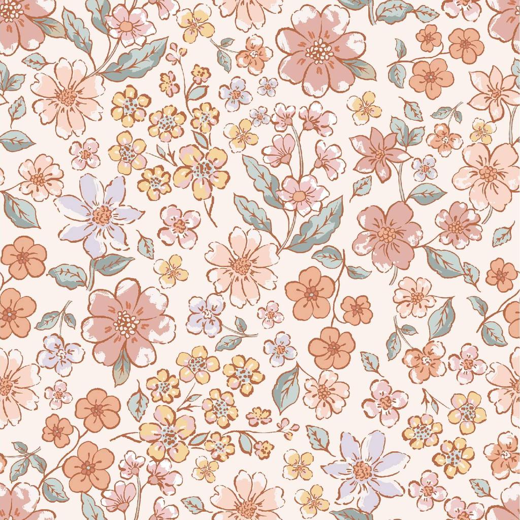 Vintage Pink Floral Wallpaper Peel and Stick Wall Paper Blossom Renter Friendly Self Adhesive Contact Paper for Kid's Bedroom