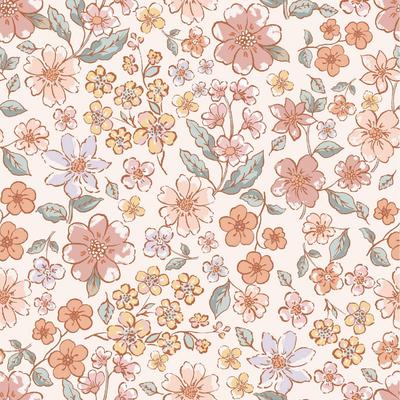 Vintage Pink Floral Wallpaper Peel and Stick Wall Paper Blossom Renter Friendly Self Adhesive Contact Paper for Kid's Bedroom