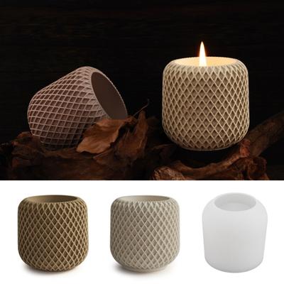 Candle Jar Silicone Mold Food Grade BPA Free Heat-Resistant Reusable Pen Holder Flower Pot Mold Home Decor