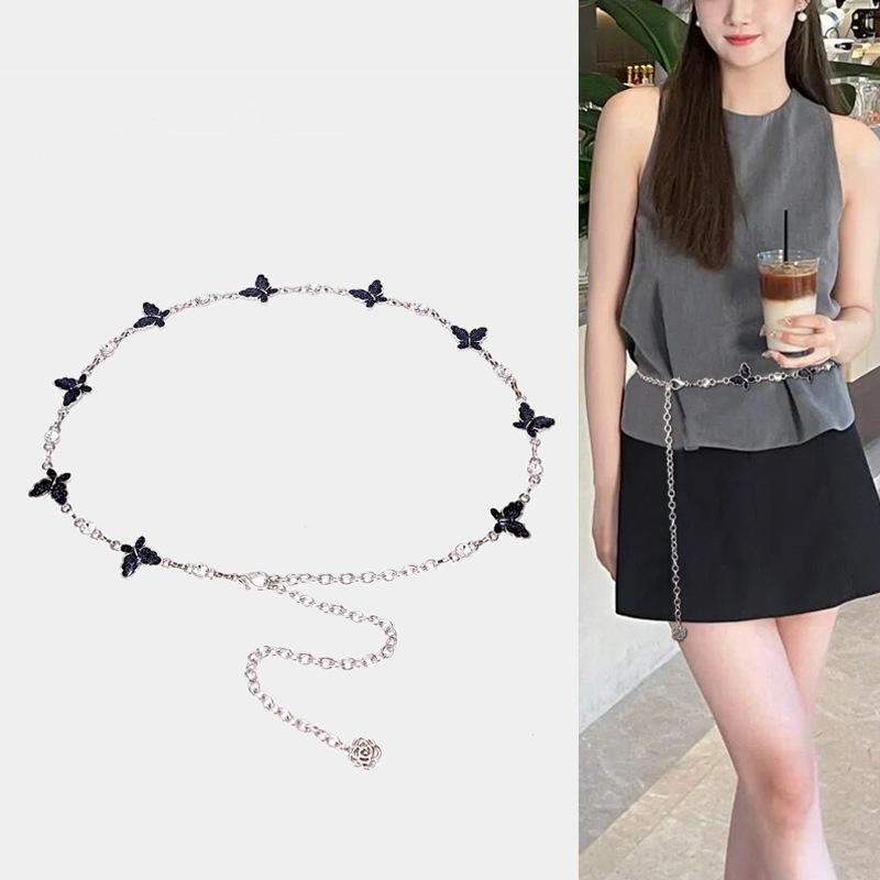 Dripping Butterfly Pendant Waist Chain Sweet Fashion Versatile Necklace Light Luxury Premium Exquisite Temperament Waist Jewelry Women