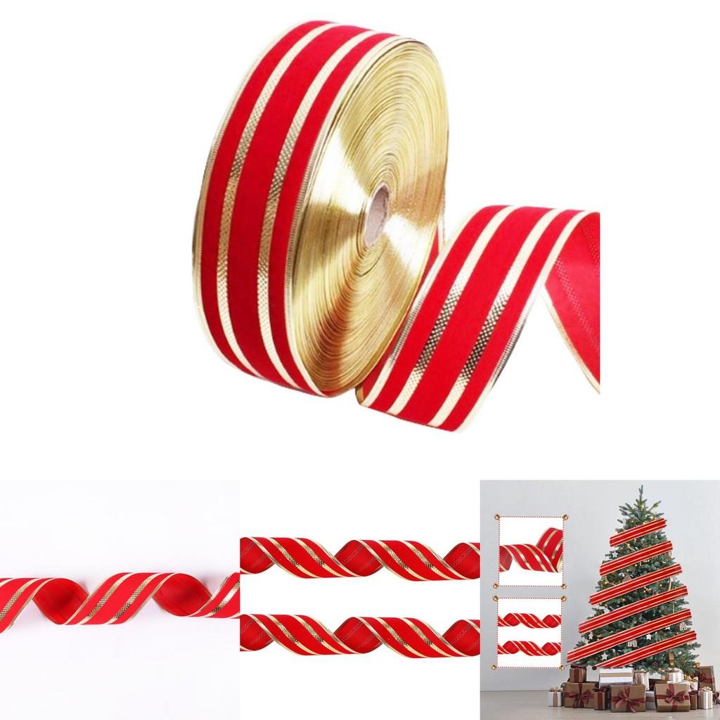 Luxurious 10 Meter Red Velvet Christmas Decorative Ribbon For Festive Celebrations