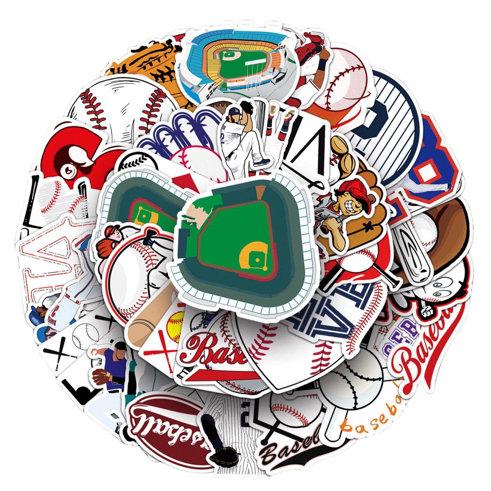 

0 Baseball-Themed Stickers, Cartoon Sports Stickers, Decorative Stickers, Children S Journal Stickers, Fan Support Notebook Stickers One Size