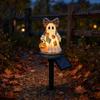 Solar Self-charging Lamp Ghost Garden Stake Light Halloween Pumpkin Lantern with Bow Lawn Decor Waterproof Resin Outdoor Yard for Pathway Decoration