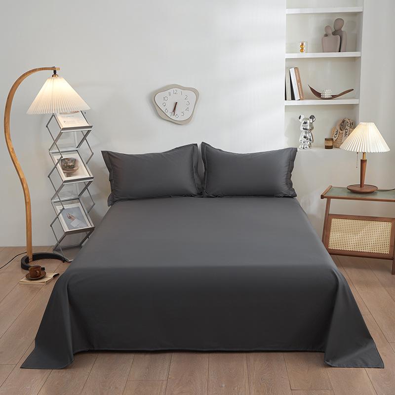 Nordic Minimalist Solid Color Cotton Bed Sheet and Duvet Cover Set (1.5m/1.8m) - Pure Cotton, 200x230 Cm