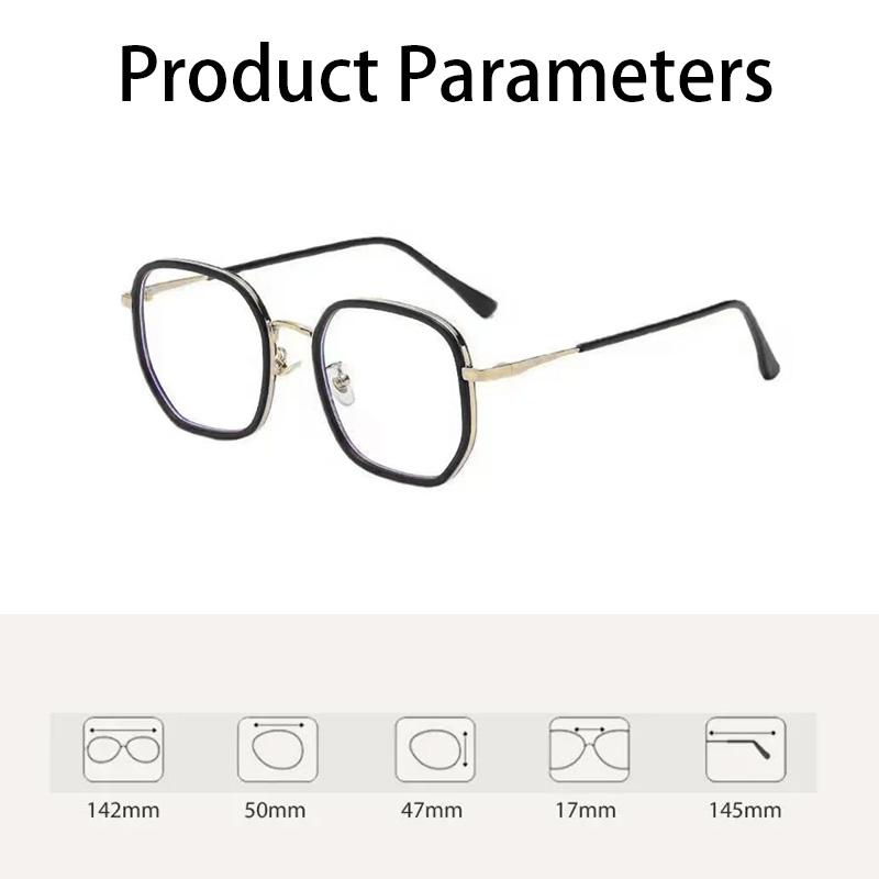 Anti-blue Light Glasses Korean Style Square Metal Eyewear Women Men Luxury Eyeglas Blue Light Blocking Man Lady Computer Eyeglas
