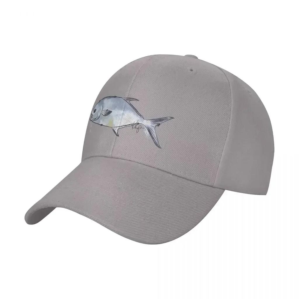 Permit fish illustration Baseball Cap western Hat Military Tactical Cap Sunscreen Wild Ball Hat Caps WomenMen's