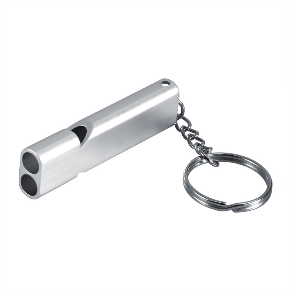 4pcs Double Tubes Design Emergency Survival Whistle With Lanyard Keychain Safety Whistle For Hiking