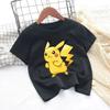 Pokemon Pikachu Cartoon Boys Girls T-shirt Short-sleeved Cotton O-neck T-shirt Casual Clothes Oversized Kids/Adult Tops