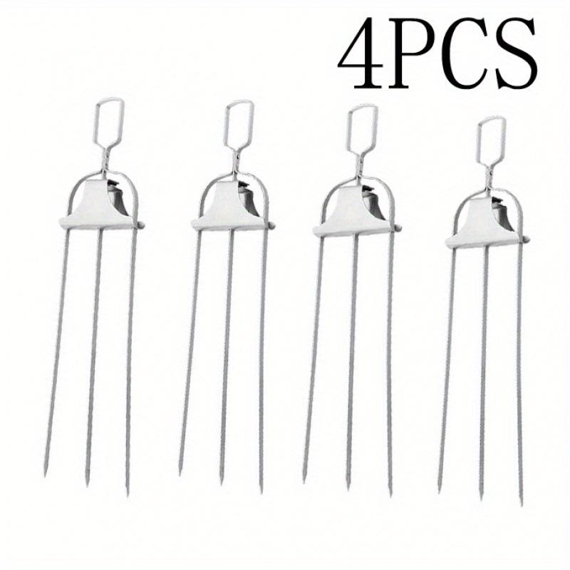 Stainless Steel BBQ Kebab Skewer with Slider Reusable Barbecue Skewers Easy Release Meat for Outdoor Grilling Camping Picnic