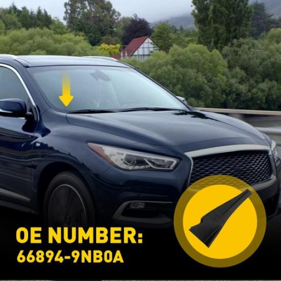 Right RH Wiper Front Side Cowl Extension Trim Black For Infiniti QX60 2016-