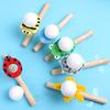 Cartoon Foam Ball Blower Traditional Wooden Rods Blowing Ball Game Fun Gadgets Balance Training Educational Toys Learning Toys