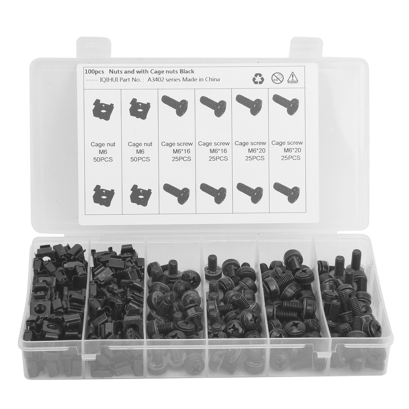 

Набор винтов-гаек M6 из углеродистой стали для монтажа в стойки, шасси, контроллеры, шкафы