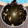 Starry Sky Galaxy Print Round Beach Towel with Tassels,Microfiber Beach Blanket,Absorbent Quick Dry Swim Pool Towel Picnic Mat