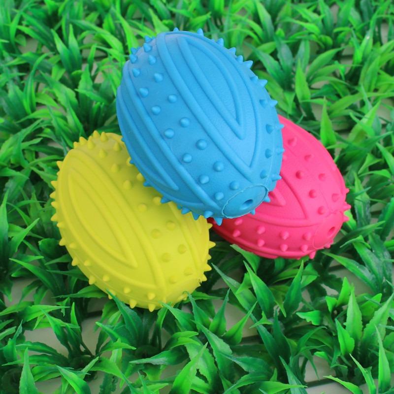 Pet TPR Rubber Toys, Sound Rugby, Dog Toys with Whistle Grinding Teeth, Teddy Golden Retriever Toys (red,M) красный