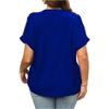 Women's Fashionable Casual Loose-Fit Comfortable V-Neck Mesh Sequin Plus Size Top