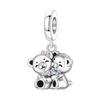 S925 Silver Cute Panda Bear Penguin Beaded Pendant Bracelet Handmade Jewelry Gift for Women Girls