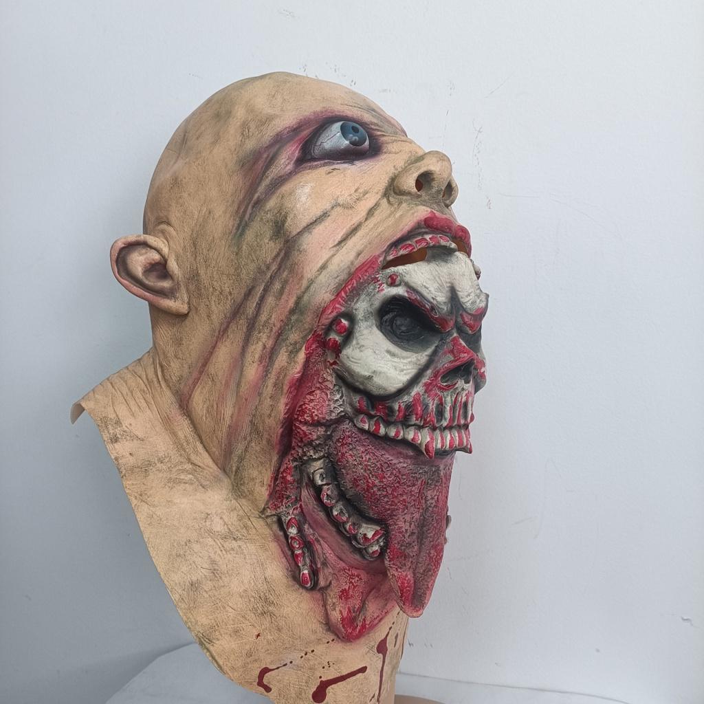 Mask Bloody Zombie Melting Face Adult Latex Costume Walking Dead Halloween Scary