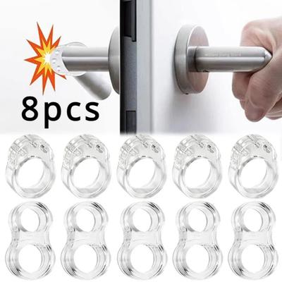 1/8Pcs Door Stop Silicone Door Handle Buffer Wall Protective Door Handle Bumper Furniture Protections Crash Pad Shockproof Ring