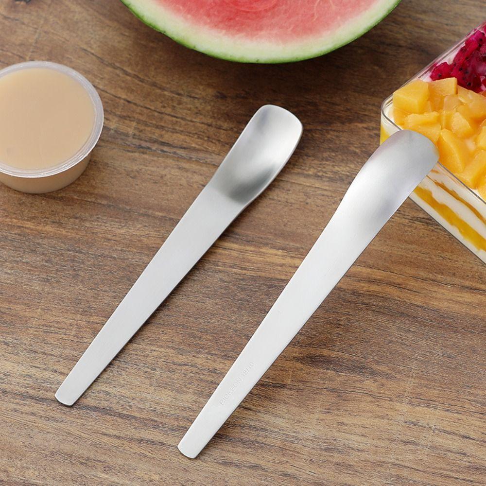 Tea Espresso Long Handle Flat Head Ice Cream Stirrer Ice Cream Spoons Stirring Tool Teaspoon