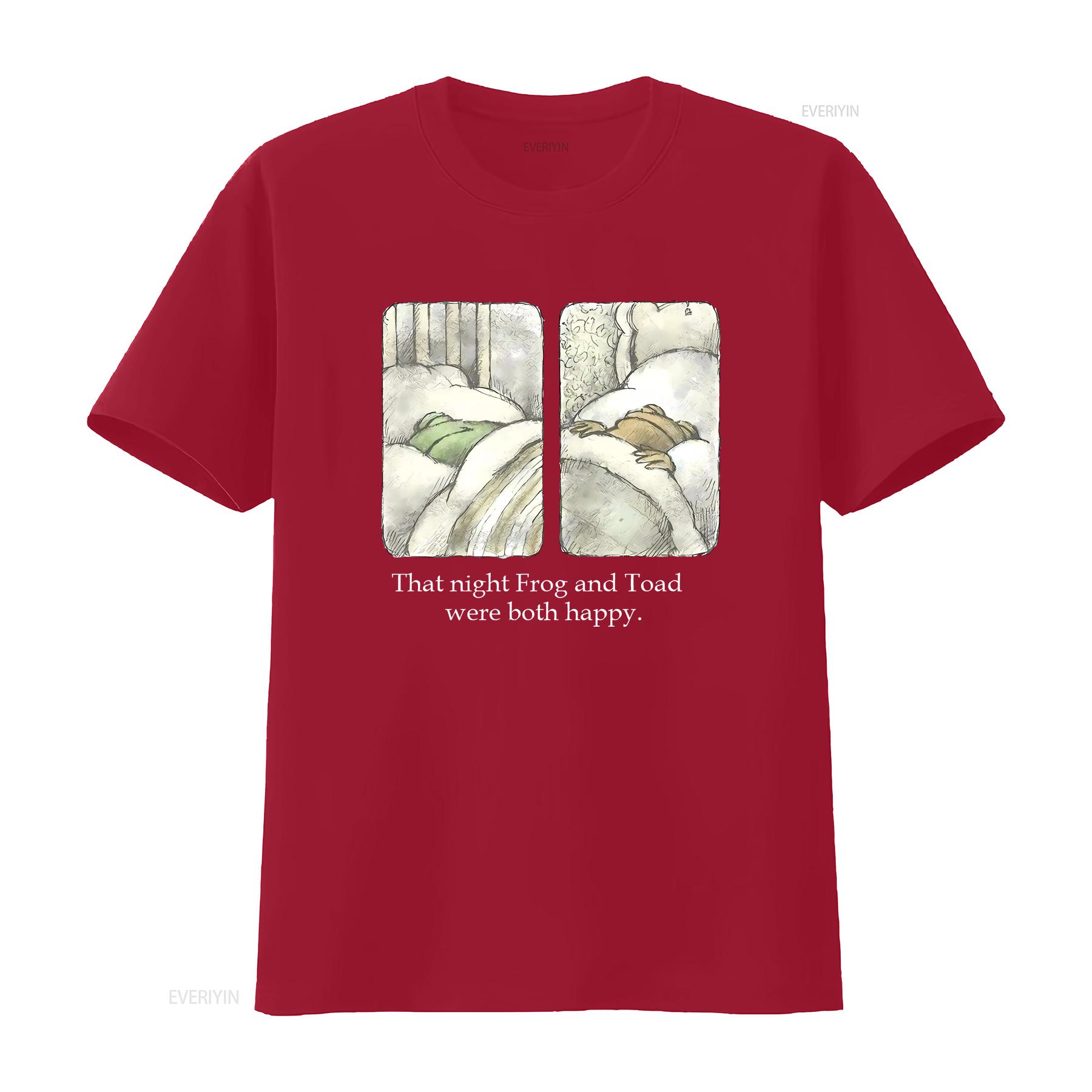 That Night Frog And Toad Were Both Happy T Shirt For Friend Vintage Bookish vintage Washed Soft fashion Stylish S