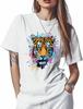 T Shirts for Women Graphic Tees Tiger Crew Neck Short Sleeve Shirts for Women Casual T-Shirt