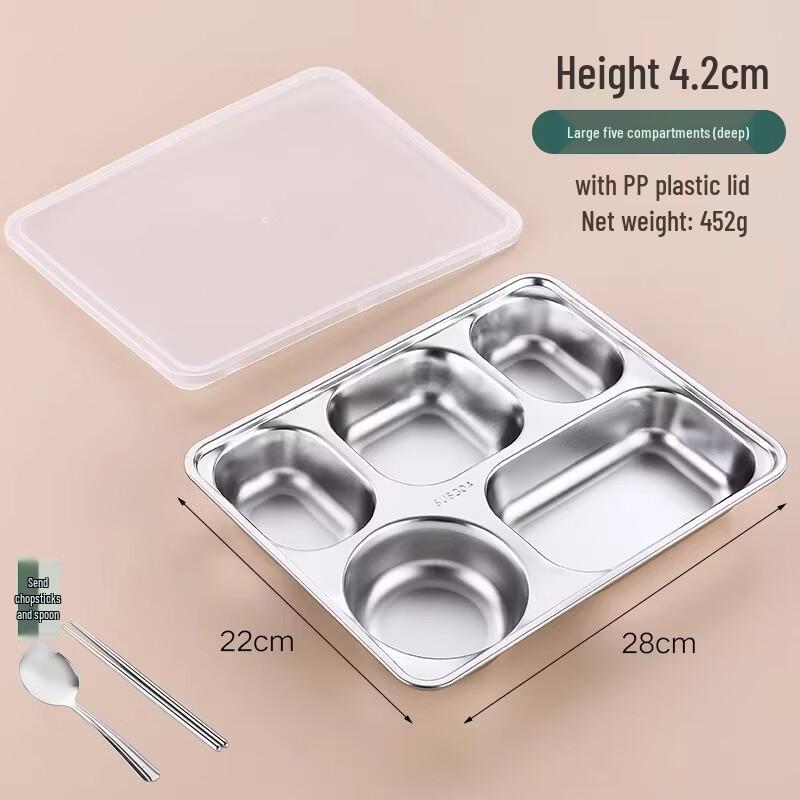 304 Stainless Steel Divided Lunch Tray