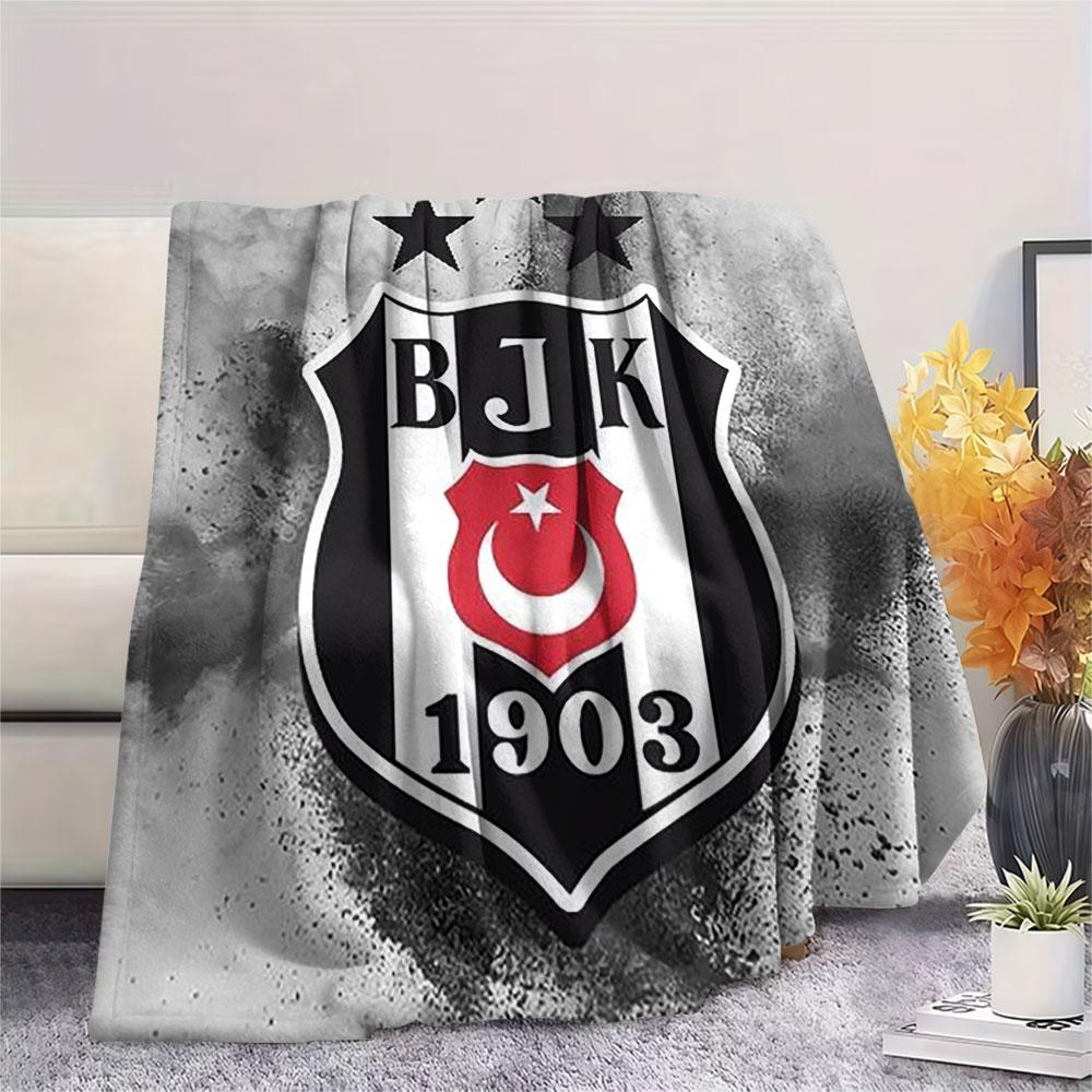 1PC Besiktas Gymnastics Club Patterned Flannel Blanket Suitable For All Seasons for Home Decor Warmth and Comfort Gifts Holiday Present