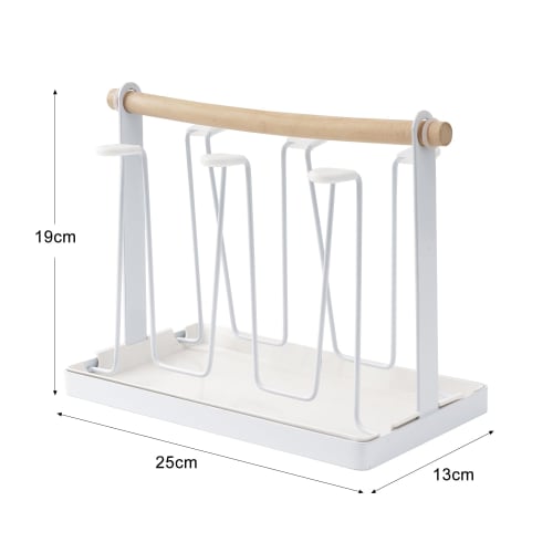 VECELO Glass Stand, Holds 6 Glasses, with Silicone Non-Slip Surface, Scandinavian Style, Cup Holder, Cup Dryer, Storage, Drainer, Stylish, Slim, Kitch