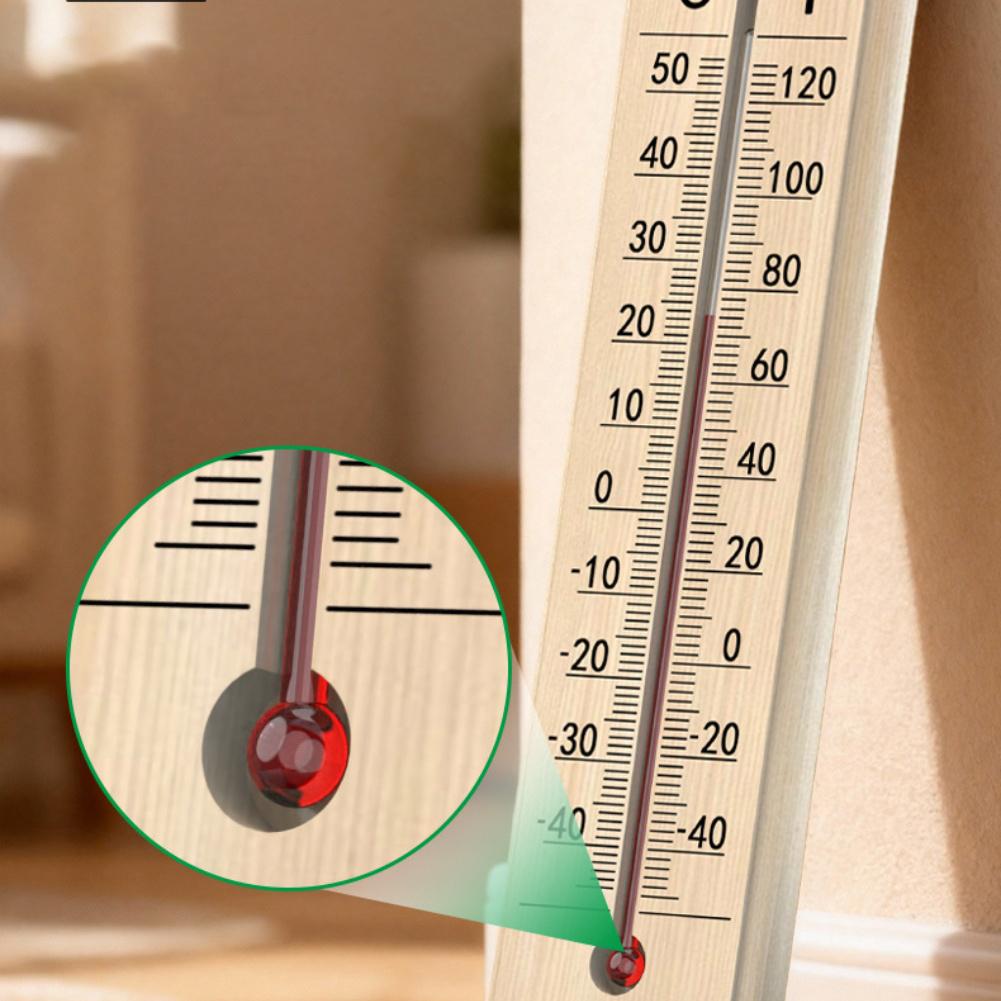 Wooden Thermometer Wall Mounted Thermometer Analog Thermometer Natural Material