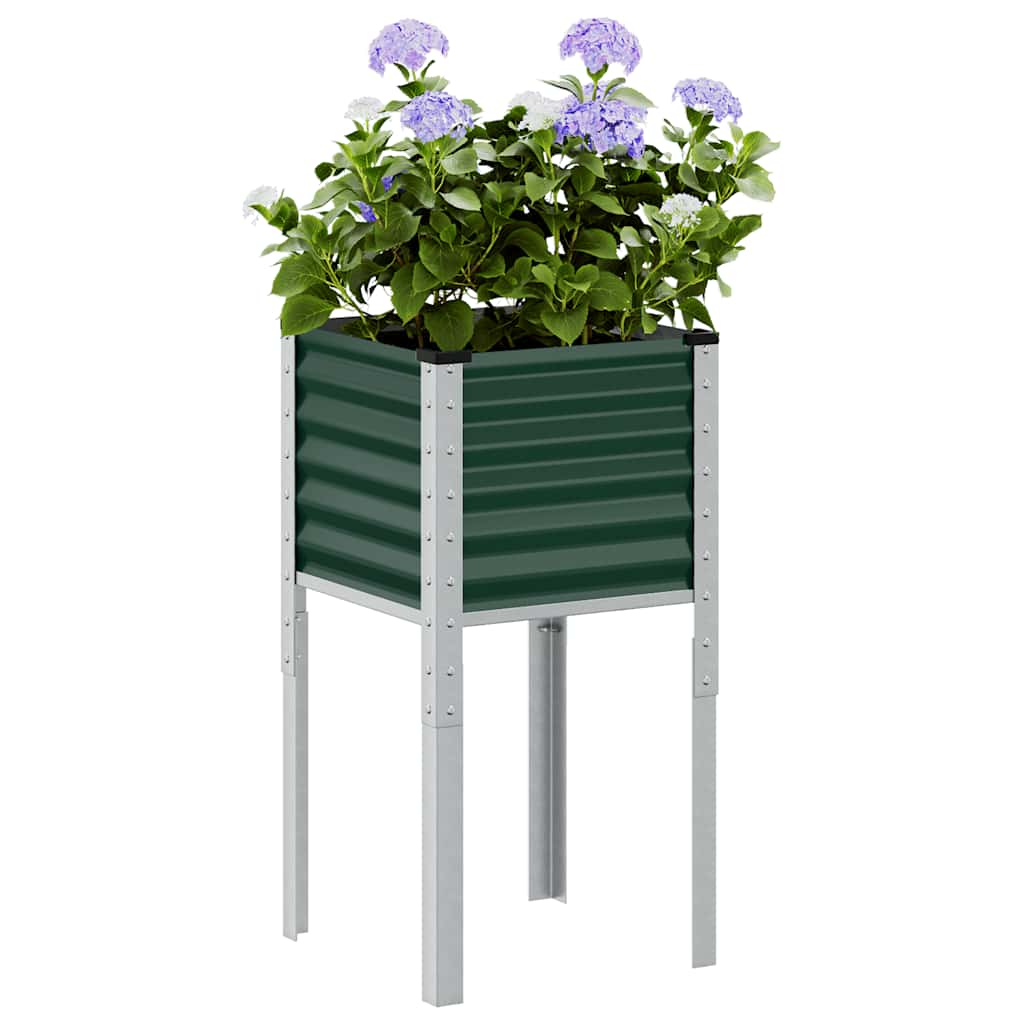 Garden Planter Green 45 X 45 X 88 Cm Steel